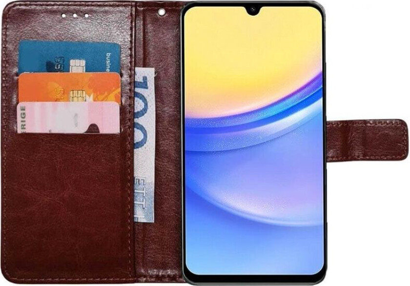Lommebokdeksel 3-kort Samsung Galaxy A15 - Brun