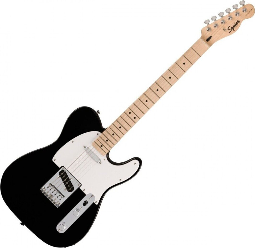 Squier Sonic Telecaster, Maple White Pickguard, Black