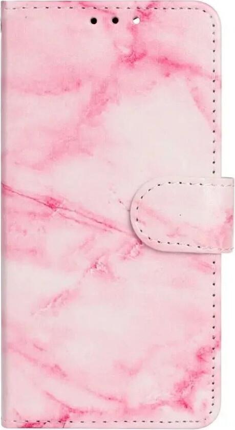 iPhone 13 Mini Kunstskinn Deksel m. Lommebok og Trykk - Pink