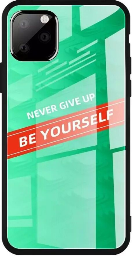iPhone 11 Pro Max Deksel m. Glassbakside - Be Yourself - Grønn