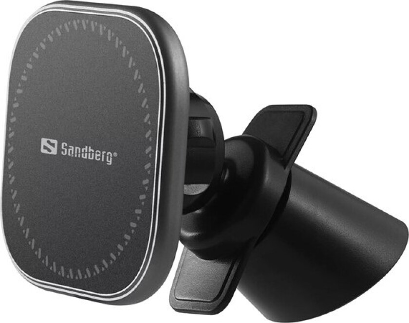 15W Magnetisk Trådløs Lader for Ventilasjon & Dashbord - Svart