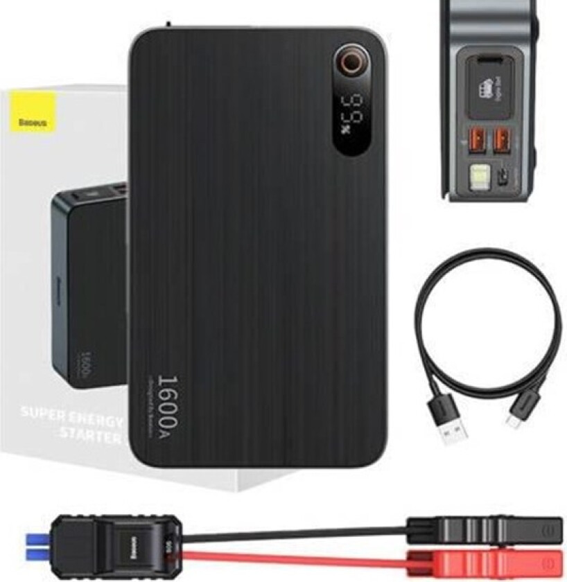 Powerbank/ Super Energy PRO Car Jump Starter Nødlader - Svart - 16000 mAh