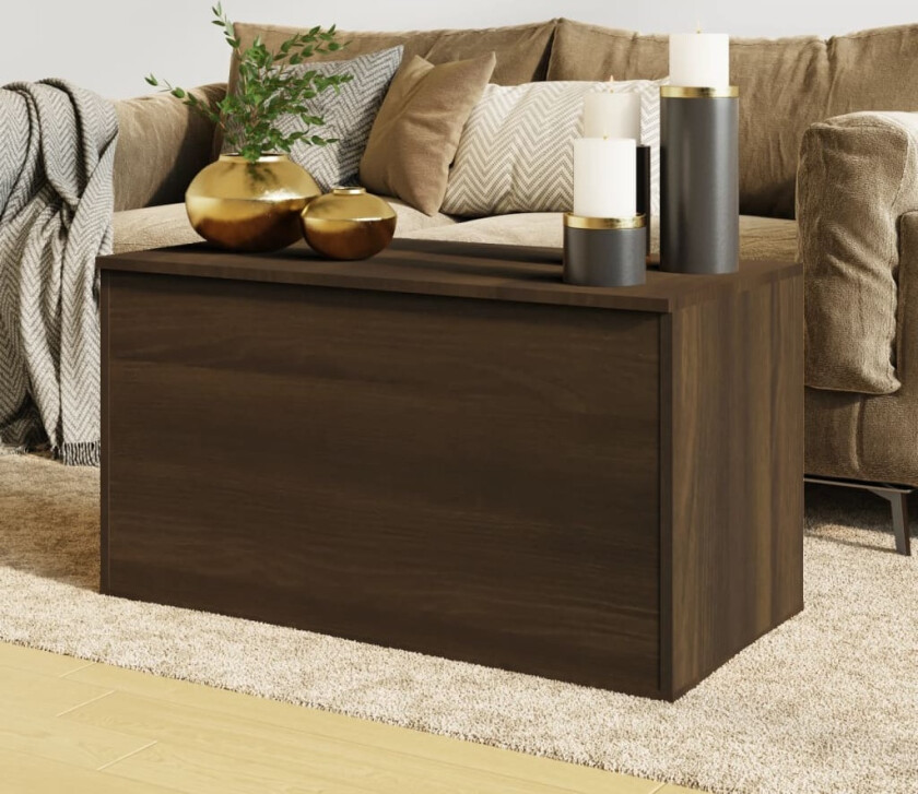 Oppbevaringskiste - 84x42x46 cm - brun eik