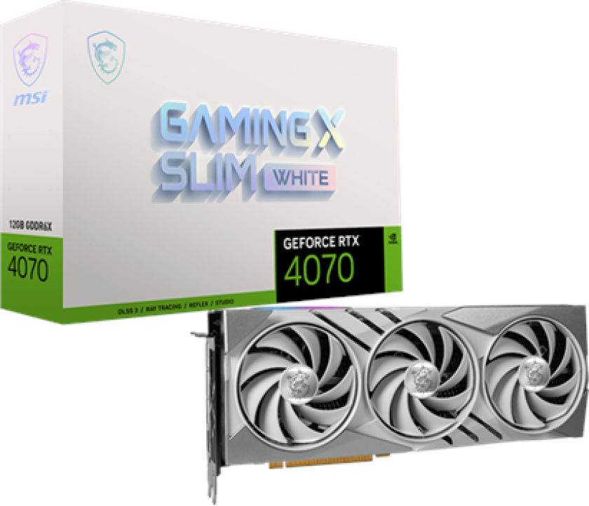 GeForce RTX 4070 GAMING X SLIM WHITE - 12GB GDDR6X RAM - Grafikkort