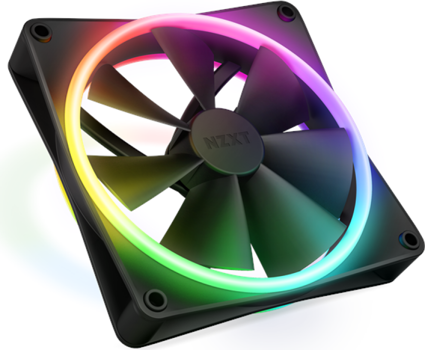 F140 RGB DUO - Black - Kabinettvifte - 140mm - Svart med RGB LED-lys - 36 dBA