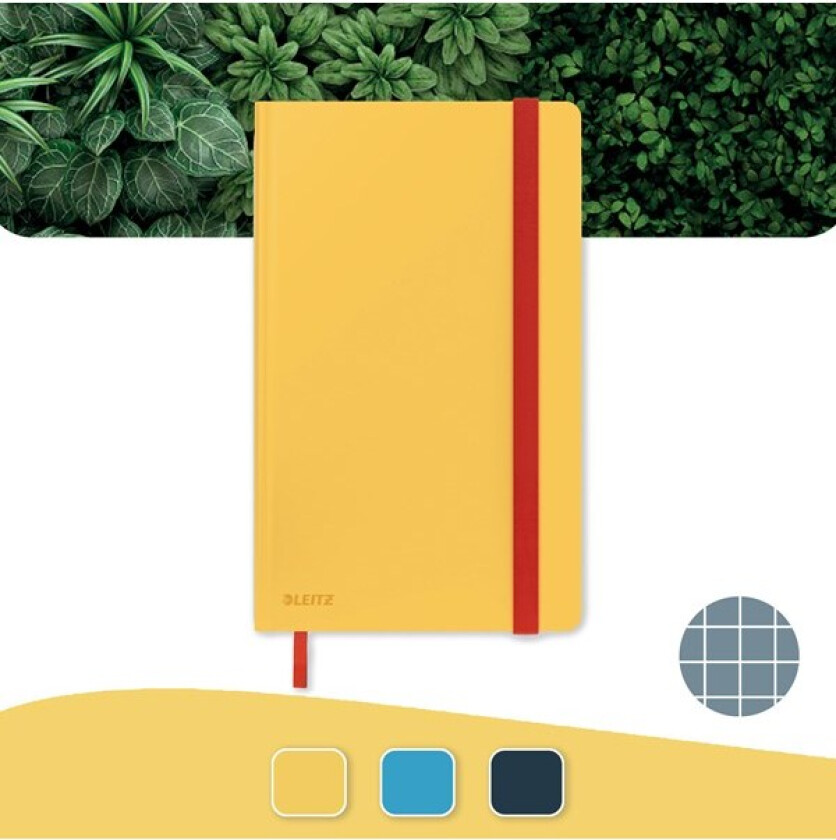 Cosy Soft Touch Notatbok Hardcover medium, ruter, varm gul