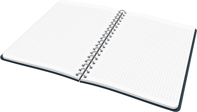 Cosy Soft Touch Notatbok Hardcover med spiralinnbinding stor, ruter, fløyelsgrå