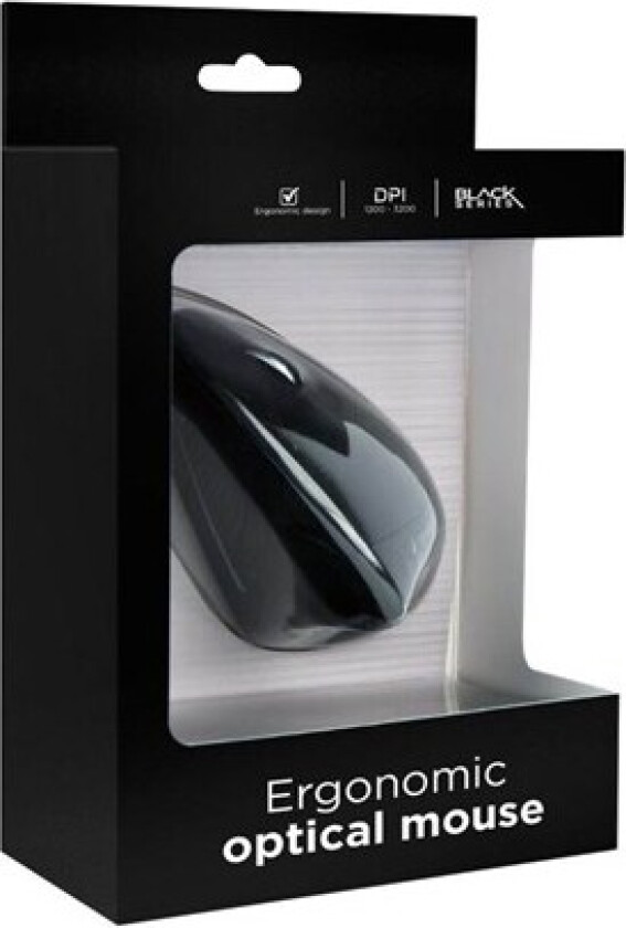 MUS-ERGO-01 - mouse - USB - black - Vertical mouse - Optisk - 6 - Svart
