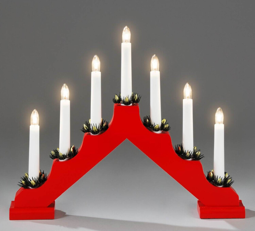 2262-510 Lysestake 7 lys rød