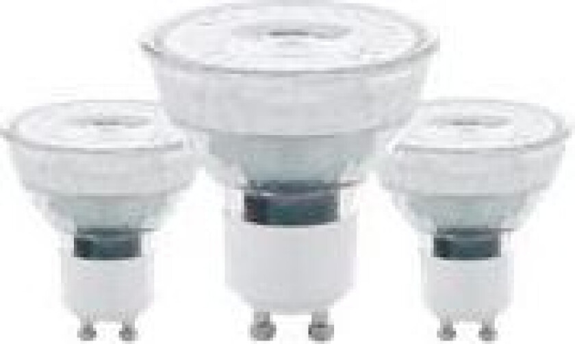 Eglo - LED-pære for søkelys - GU10 - 4.5 W (ekvivalent 50 W) - klasse F - varmt hvitt lys - 2700 K (en pakke 3)