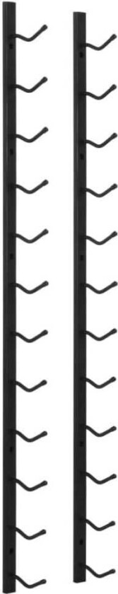 Veggmontert vinstativ for 12 flasker svart jern