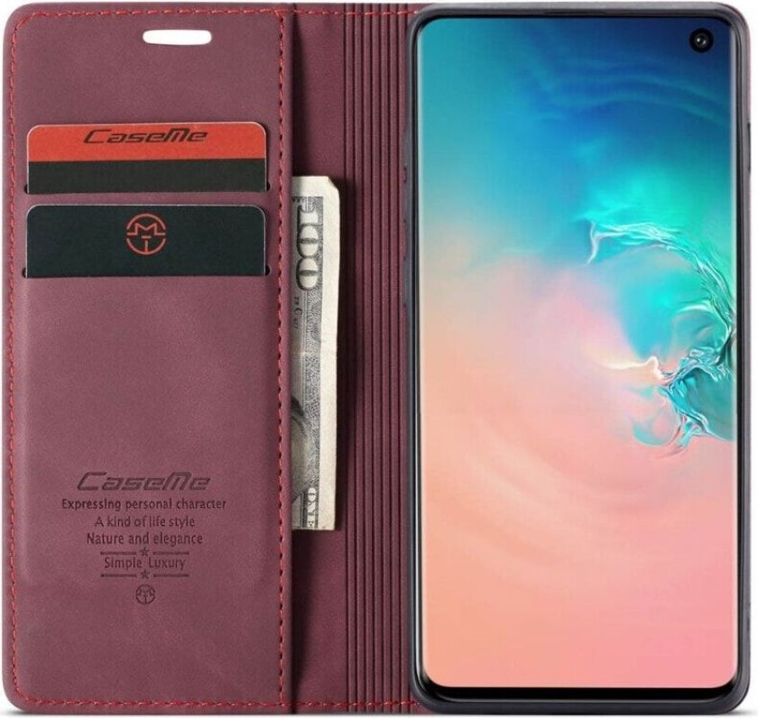 Smart Magnet Flipdeksel Samsung Galaxy S10E (SM-G970F) : Farge - Vinrød