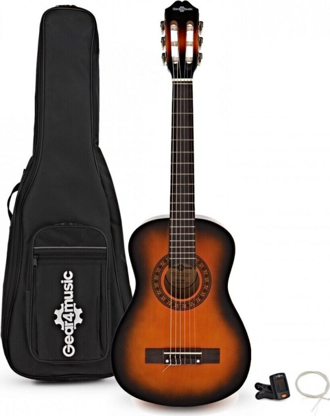 Bilde av Gear4Music Junior 1/2 Klassisk Gitarpakke Sunburst fra Gear4Music
