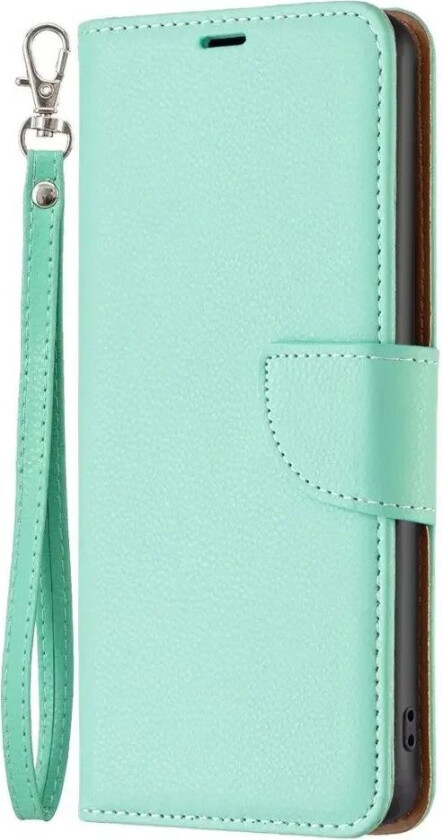 Samsung Galaxy A35 (5G) PU Litchi Skin Flip Deksel med Lommebok & Stropp - Grønn
