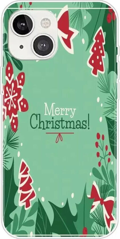 iPhone 13 Fleksibelt Plast Jul Deksel - Merry Christmas - Juleelementer