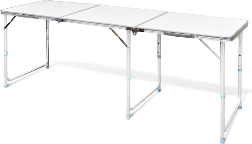 Sammenleggbart campingbord høydejusterbar aluminium 180 x 60 cm