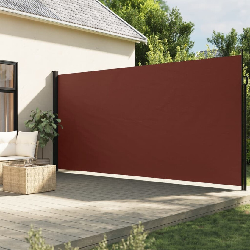 Uttrekkbar sidemarkise brun 220x500 cm