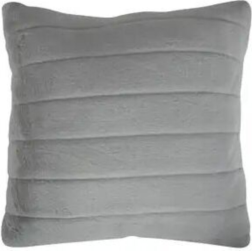 Pyntepute - 45x45 cm - Grå - Sofapute i fuskepels med striper -