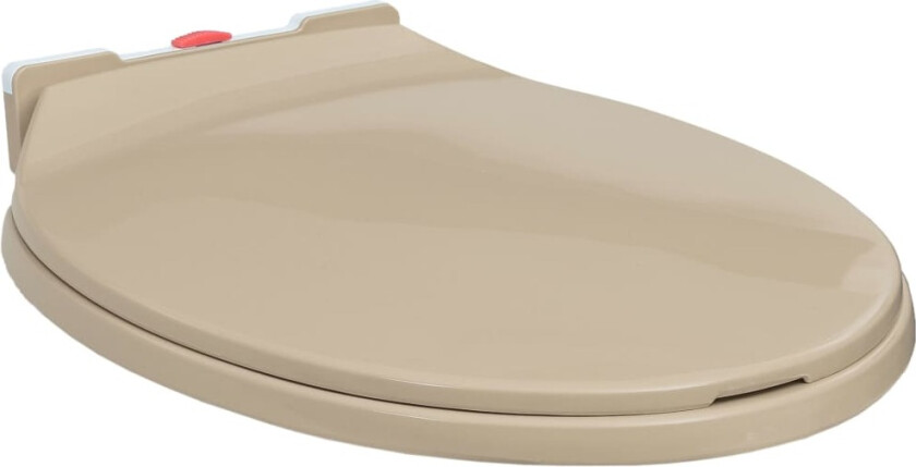 Toalettsete myktlukkende med hurtigutløsing beige oval