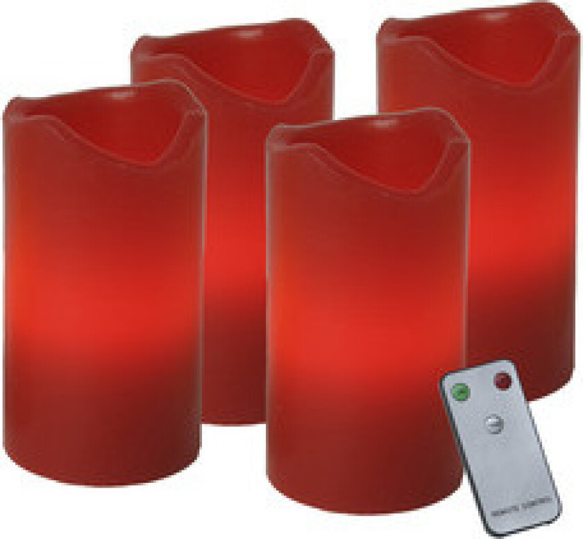 Kubbelys 4-pk rød m/fjernkontroll - 86082