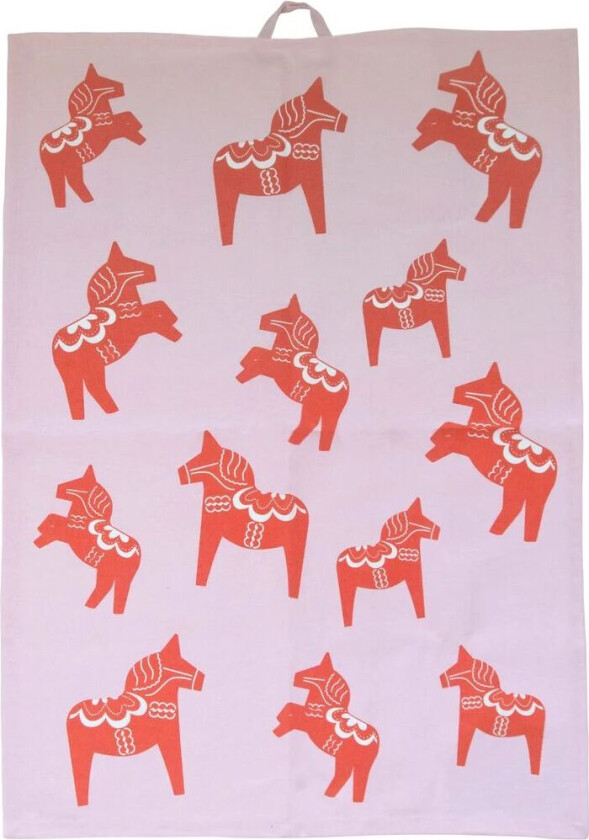 Dalahäst kjøkkenhåndkle 50x70 cm Rosa-rød