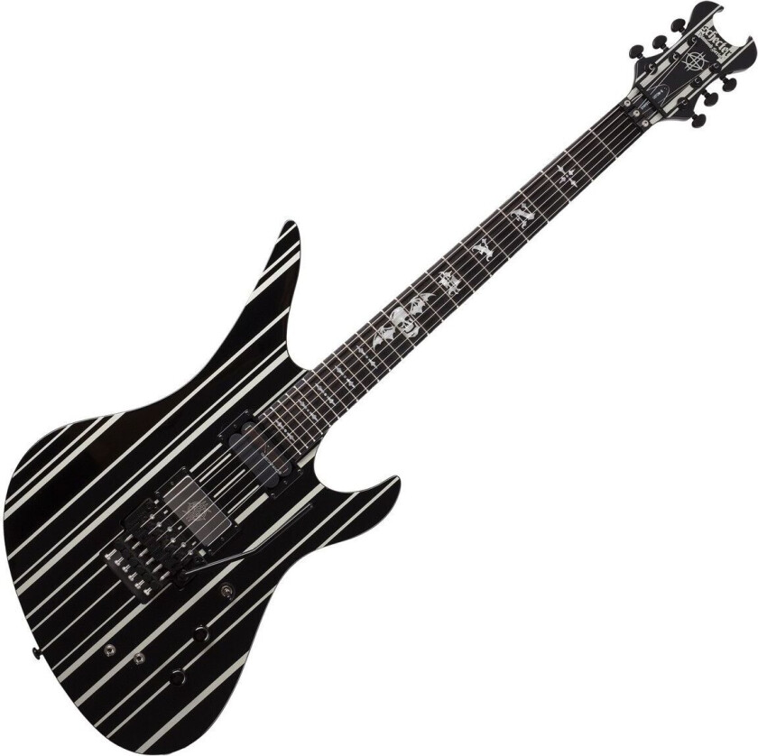 Schecter Synyster Custom-S Gloss Black w/ Silver Pin Stripes