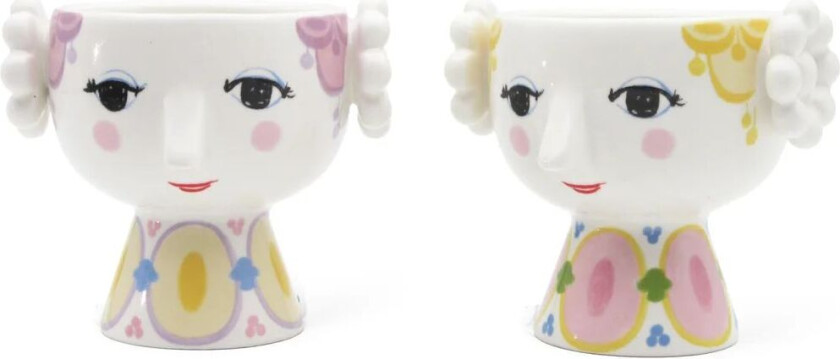 Bilde av Eva telysholder Ø6,5 cm 2-pk Gul-lavendel