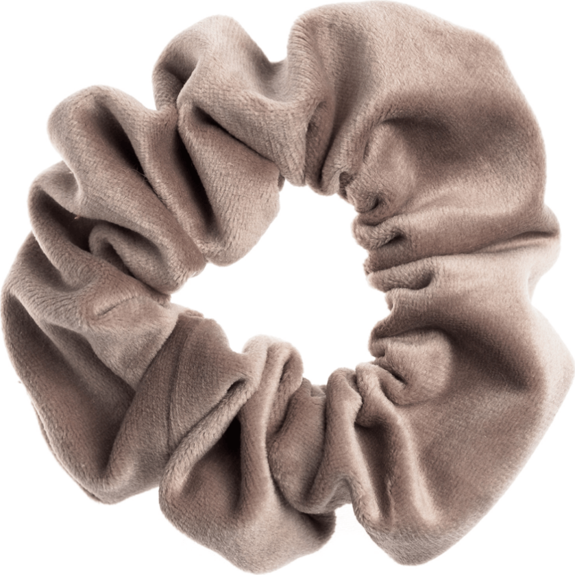 DARK Velvet Scrunchie Taupe