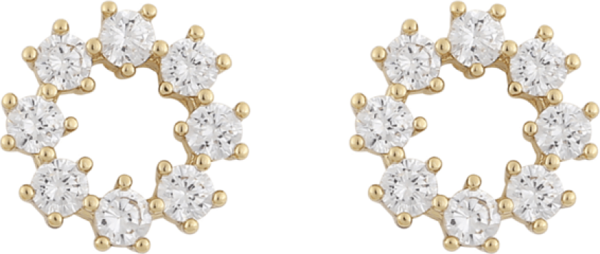 Snö Of Sweden Lurie Round Earring Gold/Clear