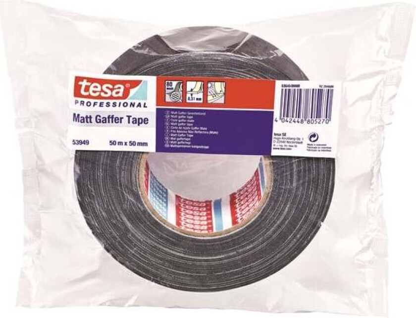 TESA 53949, Sort, Lukking, Fargekodet, Feste, Caotchouc, Stoff, Metall, PVC, Tre, Smooth (glatt), 2 N/cm