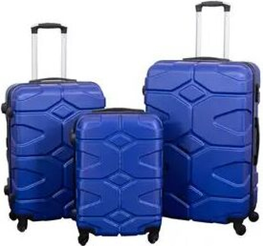Reisesett - Sett med 3 stk. - Eksklusivt hardcase koffertsett - Military Blå