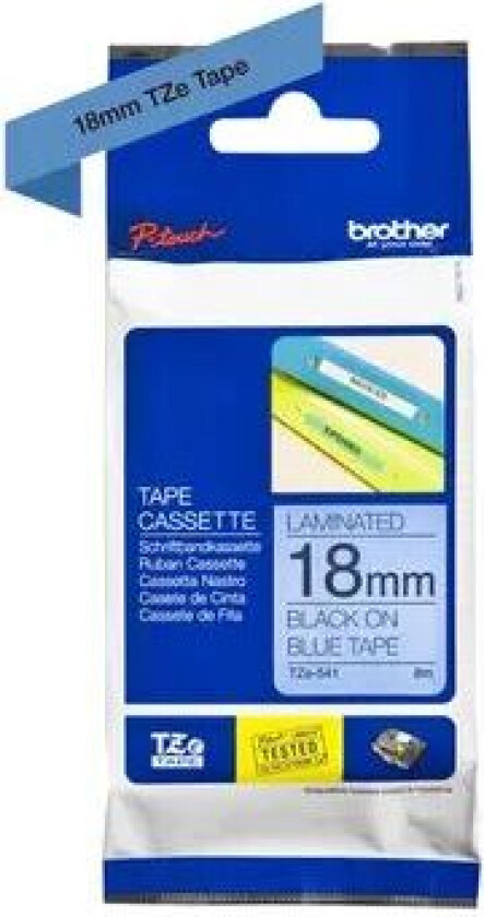 Tape 18mm Tze-541 Svart/bl�