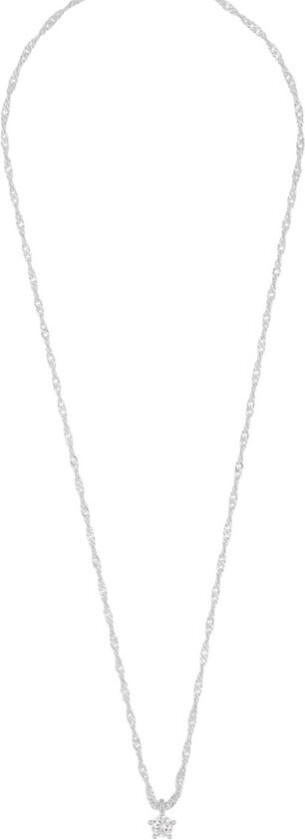 Vienna Stone Pendant Necklace Silver Clear 42cm