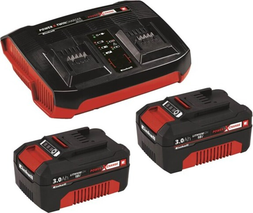 Einhell Power-X-Change starterkit - 2 batterier og twinlader 2x1