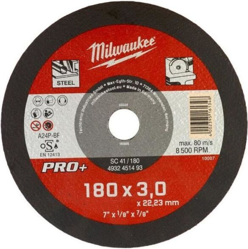 SCS 41 PRO+ Kappeskive 180x3 mm