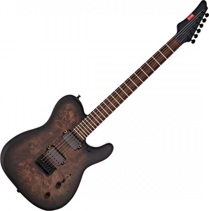 734 Pro Elektrisk Gitar Black Burl Burst