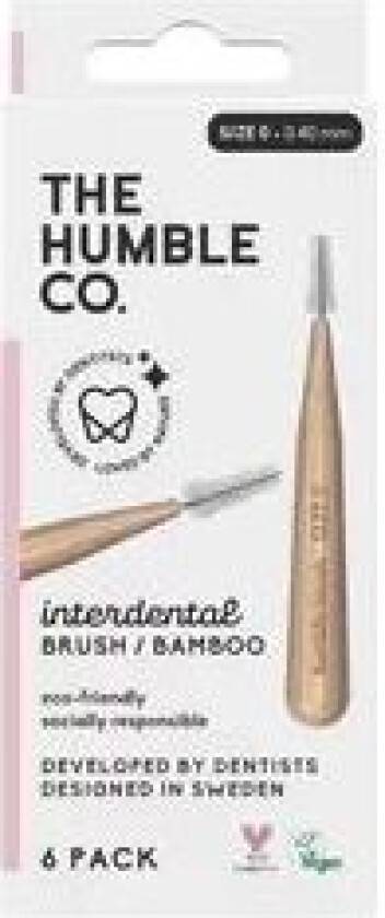 Interdental Bamboo Brush 6-pack Size 0 Purple