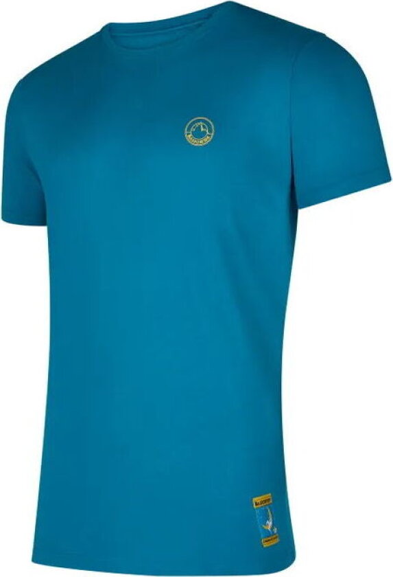 Men's Climbing On The Moon T-Shirt Turchese/Giallo XL, Turchese/Giallo