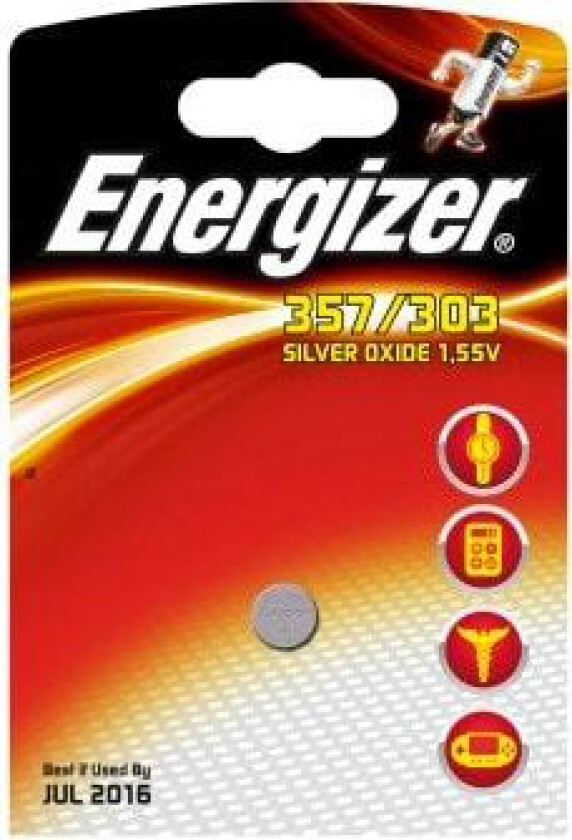Silveroxid Knappecellebatteri 357/303, 1,55 V 11,6 x 5,22 mm