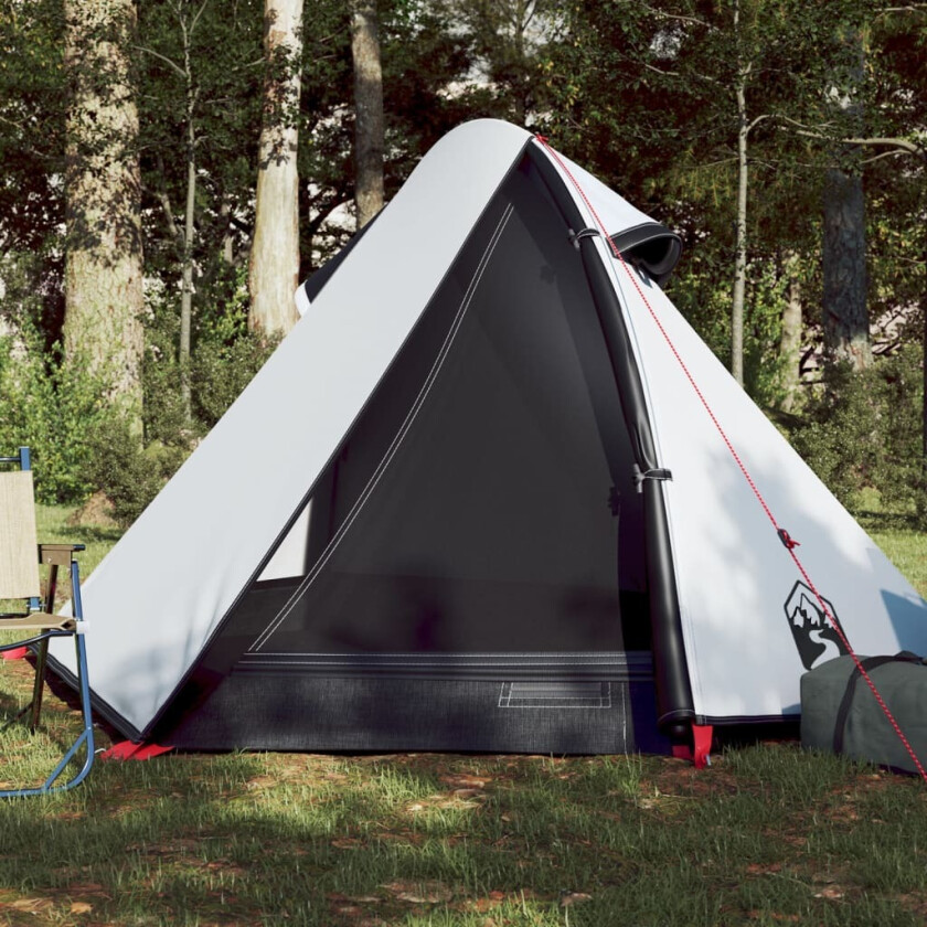 Campingtelt 2 personer hvit 267x154x117 cm 185T taft