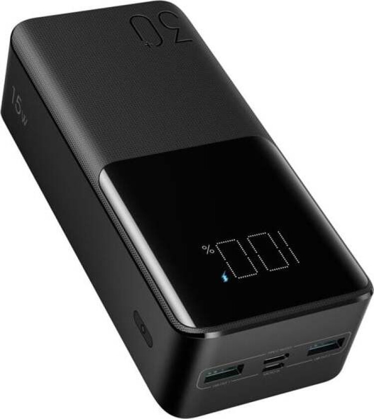 JR-T015 30000mAh 15W (black) Nødlader - Svart - 30000 mAh