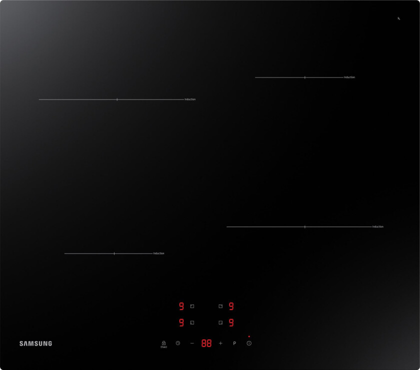 NZ64T3706A1 - Induksjonskomfyrtopp - 4 plater - Nisje - bredde: 56 cm - dybde: 49 cm - svart