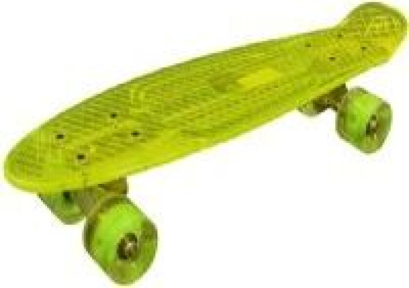 Yellow Transparent LED Skateboard m/LED lys + ABEC7