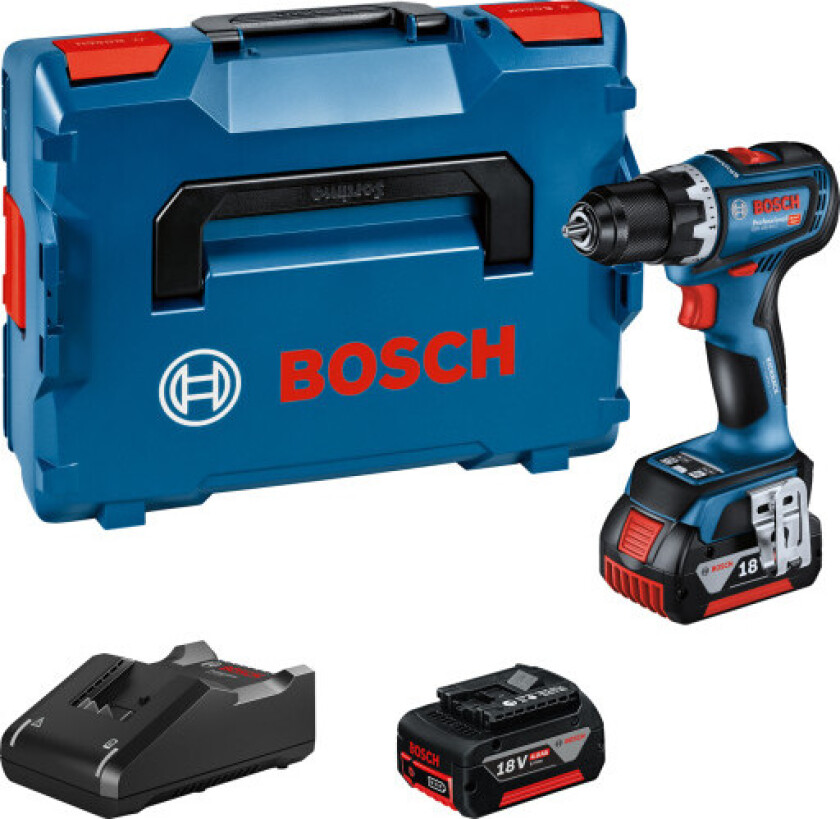 GSR 18V-90 C Skrutrekker med veske, 4,0 Ah-batterier og ladere