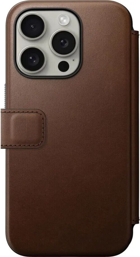 iPhone 15 Pro Max Modern Leather Folio Deksel - MagSafe Kompatibel - Brun