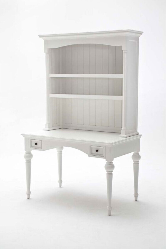 Provence skrivebord med reol system og 2 skuffer hvit.