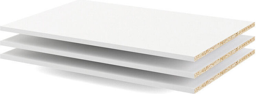 Veto 3 løse hyller til klesskap hvit.