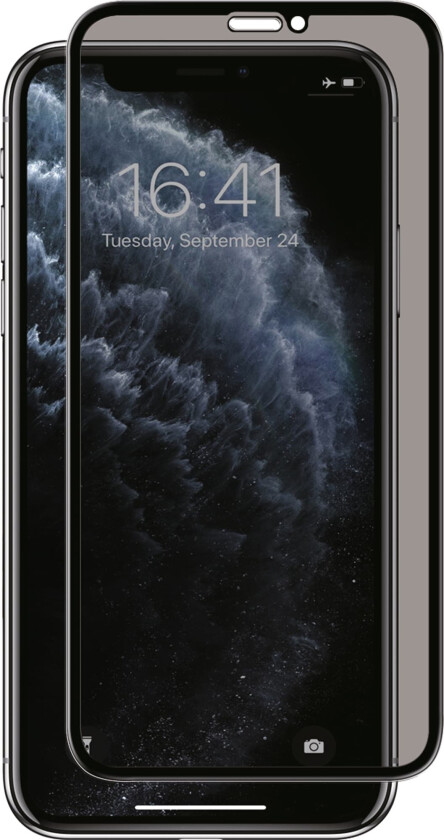 PANZER iPhone 11 Pro / Xs / X PANZER Premium Privacy Glass m. Kameralinsebeskyttelse - Svart Ramme