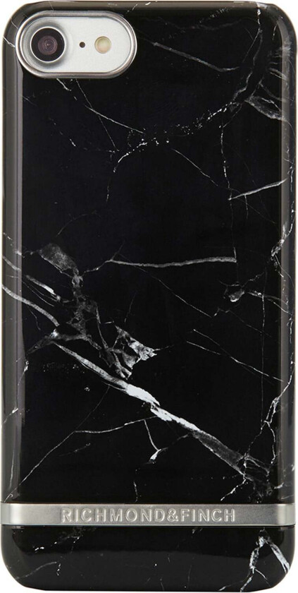 Richmond And Finch Black Marble - Silver iPhone 6/6S/7/8 Cover