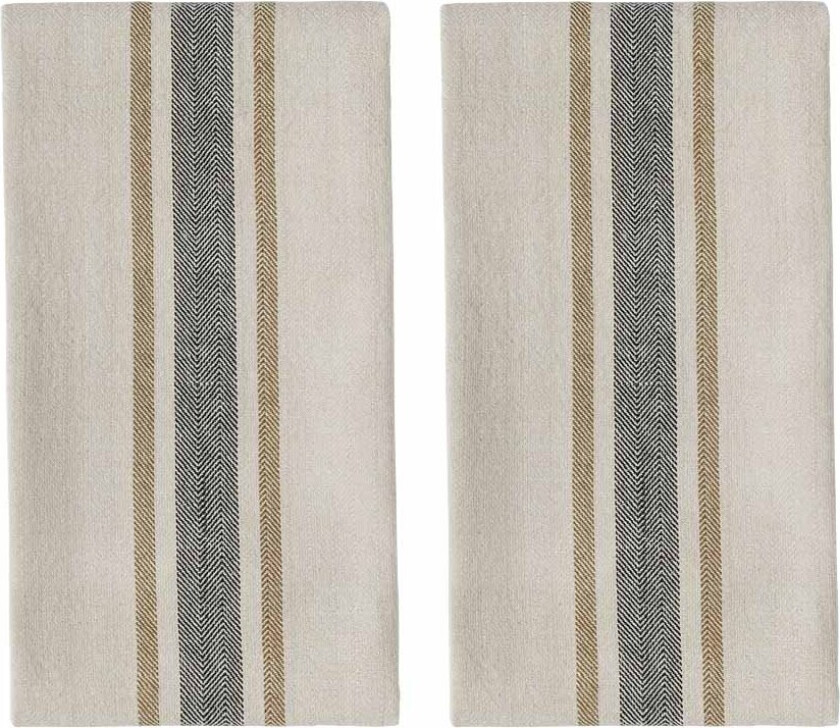 OYOY LIVING - Linu Tea Towel - Pack of 2 - Green/black (L301166)